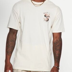 Fashion Nova Men's Off-White Floral Tee